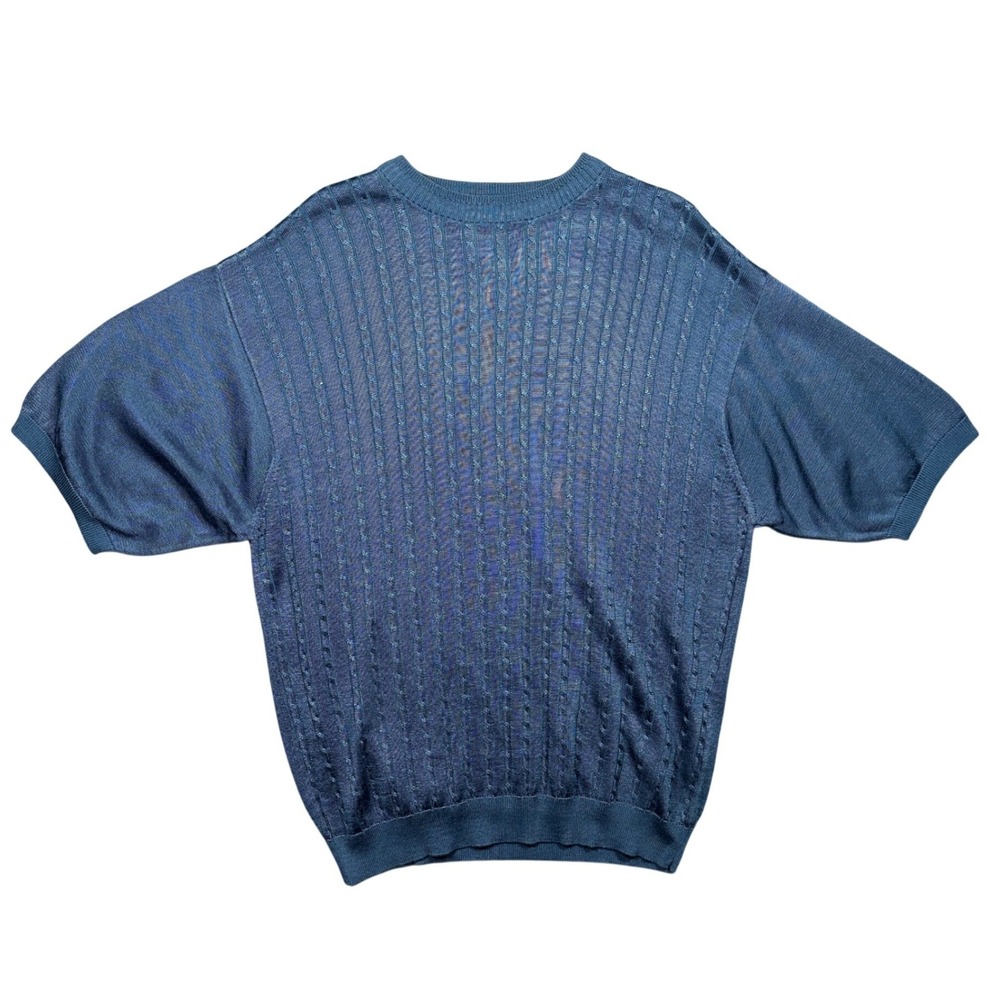 Men's Crewneck Short-Sleeve Sweater in Blue